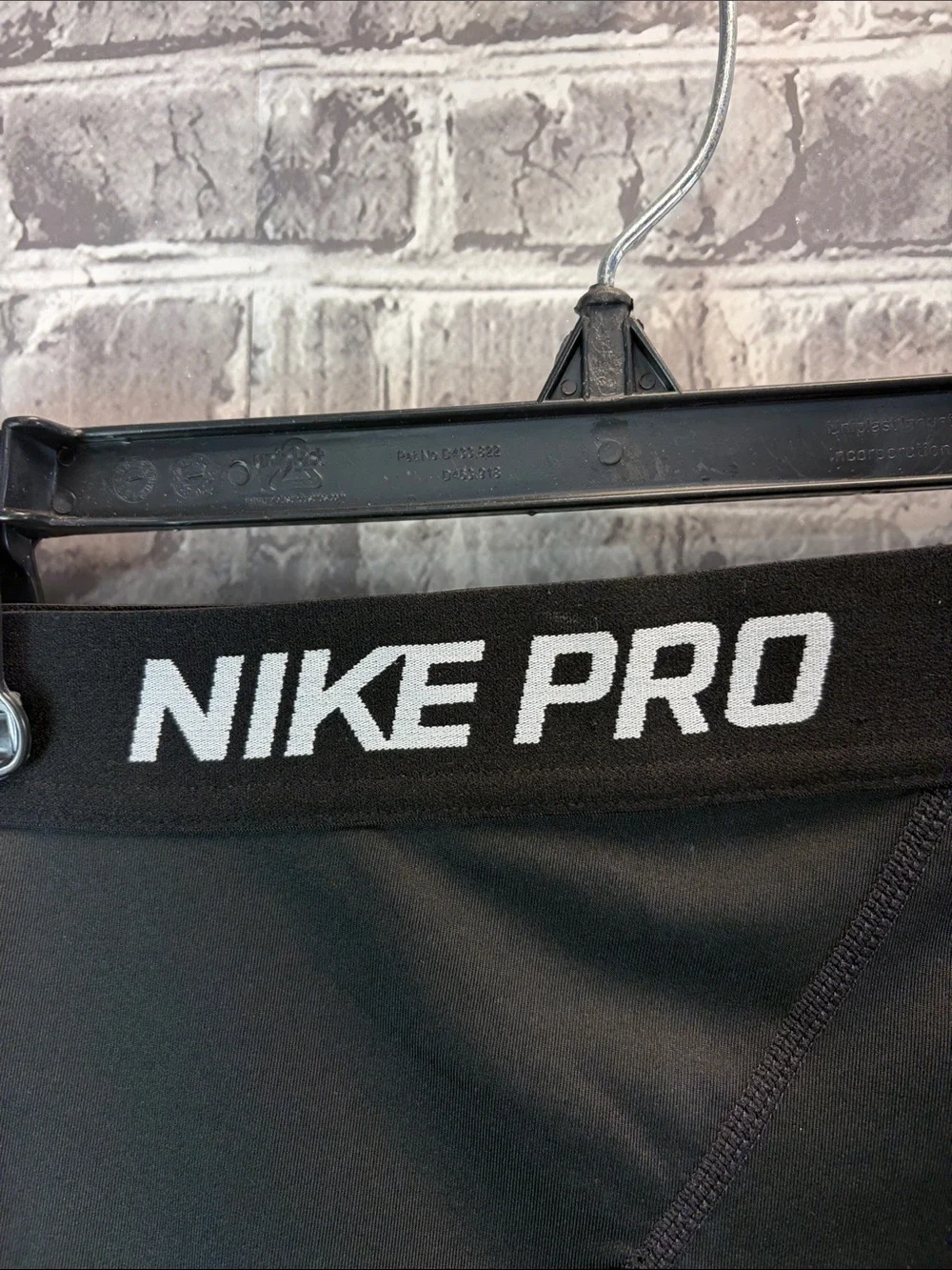 Nike Pro Black Athletic Compression Shorts with White Swoosh
